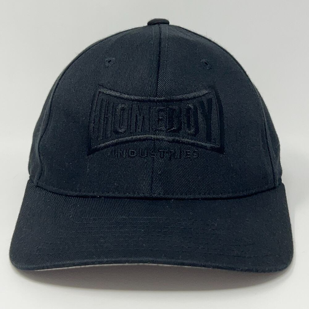 Homeboy Industries Hat Baseball Cap 6 Panel Black On Black FlexFit S-M